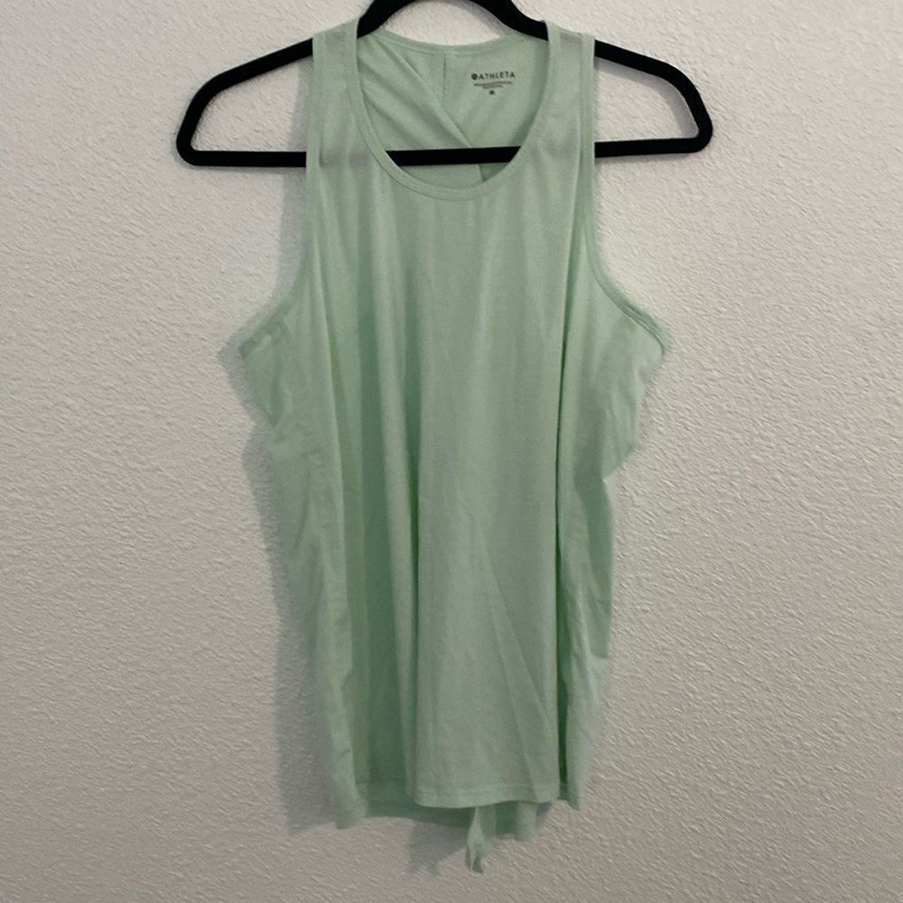 Athleta- mint green crisscross back workout tank-size medium